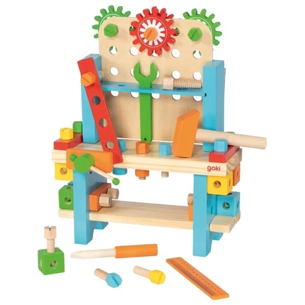 GOKI Mijn Eerste Werkbank Hout 4 GOKI Mijn Eerste Werkbank Hout - Afbeelding 2
