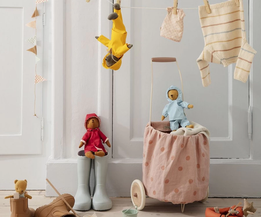 Maileg Trolley Multi Dots Roze 5 Maileg Trolley Multi Dots Roze - Afbeelding 3