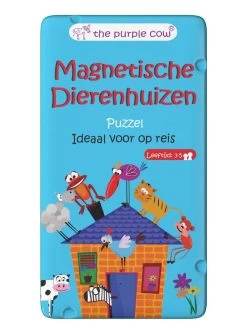 The Purple Cow Reisspel Magnetisch Puzzel Dierenhuizen