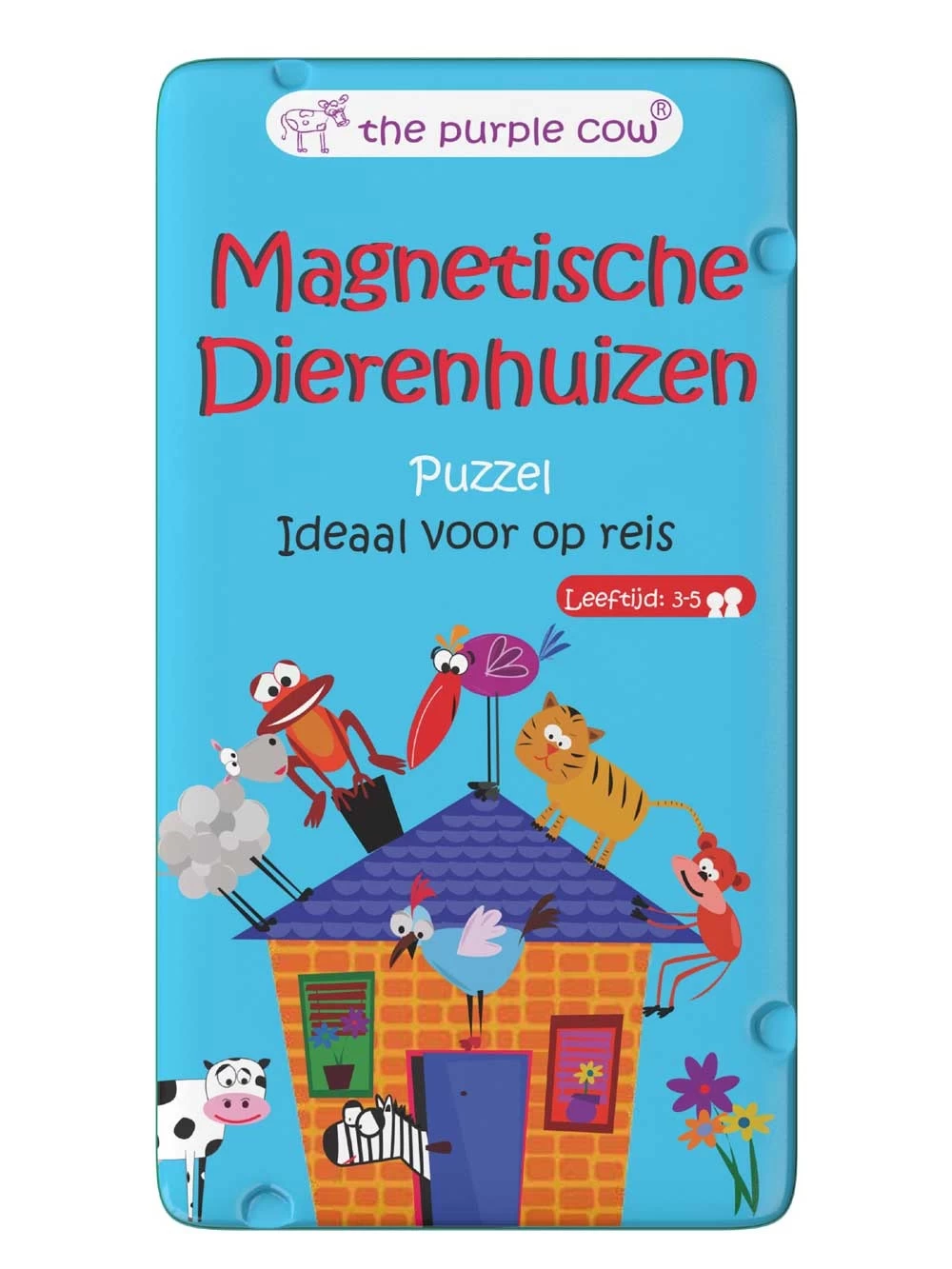 The Purple Cow Reisspel Magnetisch Puzzel Dierenhuizen 3 The Purple Cow Reisspel Magnetisch Puzzel Dierenhuizen