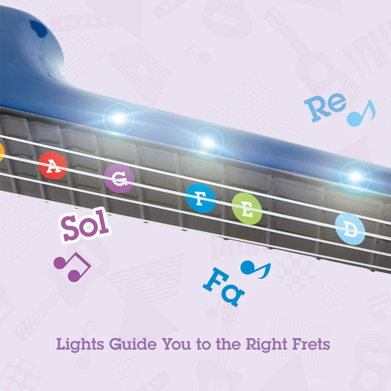 Hape Learn With Lights Ukulele Blue 7 Hape Learn With Lights Ukulele Blue - Afbeelding 5