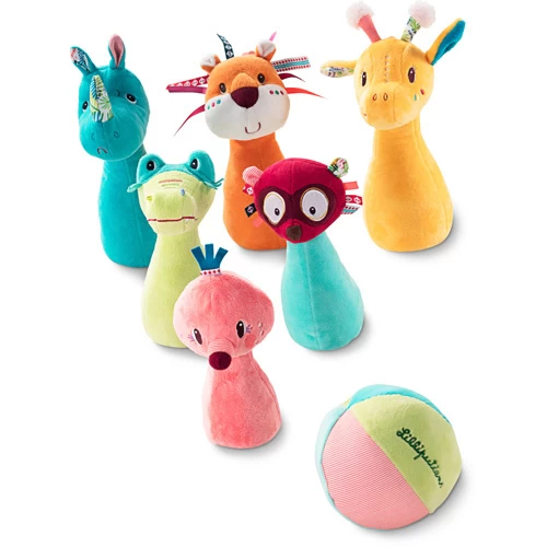 Lilliputiens Kegelspel Jungle Met Knuffeldieren 3 Lilliputiens Kegelspel Jungle Met Knuffeldieren