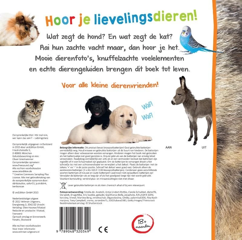 Veltman Uitgevers Welk Dier Hoor Ik Hier? Lievelingsdieren 4 Veltman Uitgevers Welk Dier Hoor Ik Hier? Lievelingsdieren - Afbeelding 2