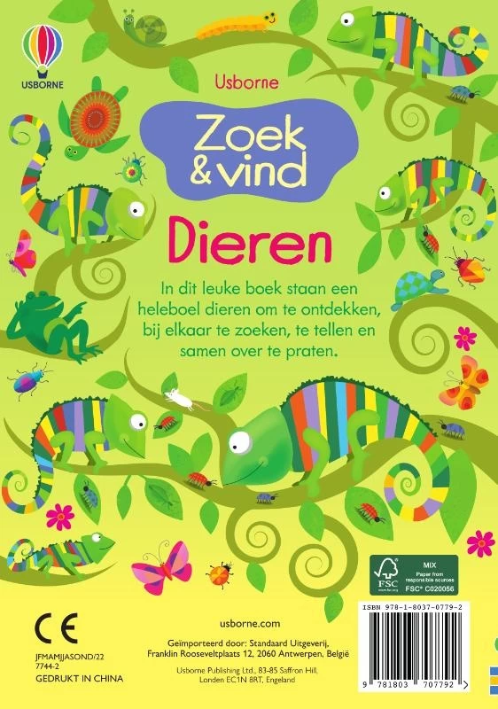 Uitgeverij Usborne Zoek & Vind Dieren 4 Uitgeverij Usborne Zoek & Vind Dieren - Afbeelding 2