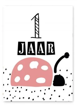 Pepermints Wenskaart 1 Jaar Lieveheersbeestje