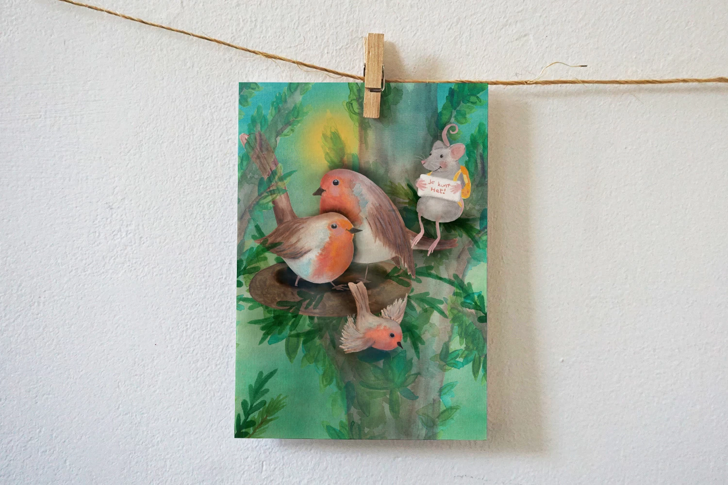 Lotte Drouen Ansichtkaart Je Kunt Het Vogel! 3 Lotte Drouen Ansichtkaart Je Kunt Het Vogel!