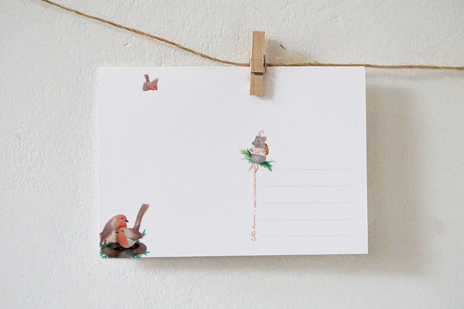 Lotte Drouen Ansichtkaart Je Kunt Het Vogel! 4 Lotte Drouen Ansichtkaart Je Kunt Het Vogel! - Afbeelding 2