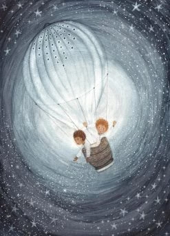 Bijdehansje Postkaart Air Balloon