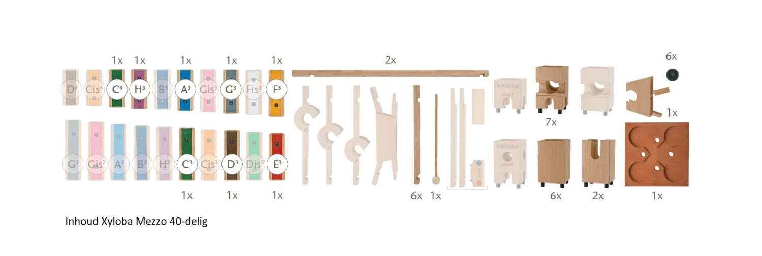 Xyloba Mezzo Muzikale Knikkerbaan 40-delig 5 Xyloba Mezzo Muzikale Knikkerbaan 40-delig - Afbeelding 3