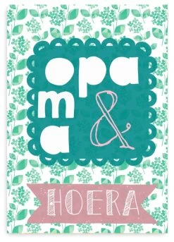 Pepermints Wenskaart (Gefeliciteerd) Opa En Oma Hoera