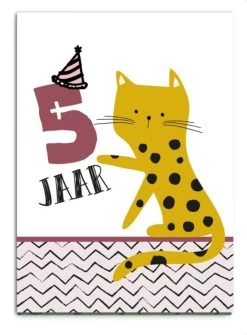Pepermints Wenskaart 5 Jaar Kat