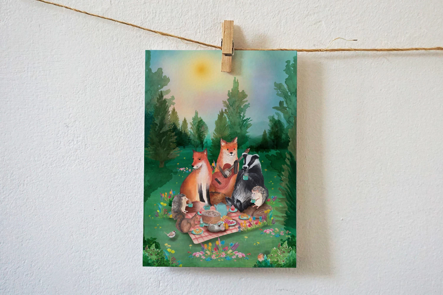 Lotte Drouen Ansichtkaart Picknick Tussen De Bloemen 3 Lotte Drouen Ansichtkaart Picknick Tussen De Bloemen