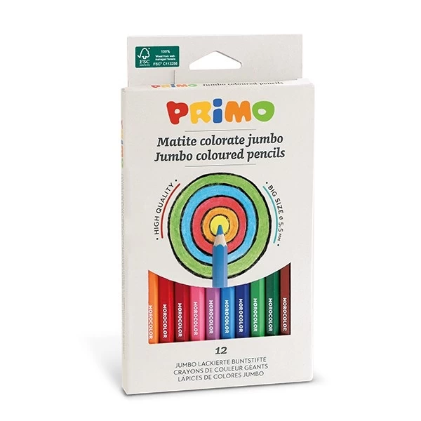 Primo Jumbo Kleurpotloden ø5.5 Set 12-delig 3 Primo Jumbo Kleurpotloden ø5.5 Set 12-delig