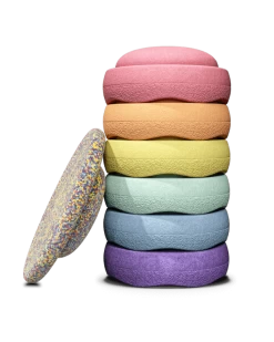 Stapelstein Pastel Rainbow Bundle 6+1 Board Confetti